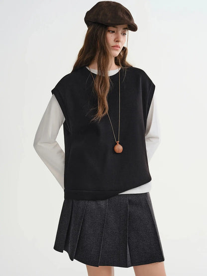 Plus Size French-Style Layered Skirt & Vest Set - Loran
