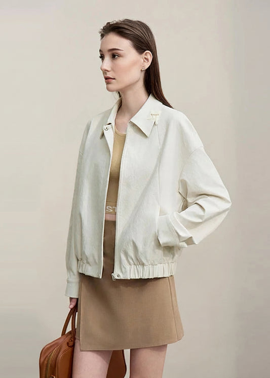 Amii Women's Jackets 2026 Spring New Casual Letter Embroidery Lapel Drop Shoulder Sleeve Coat Versatile Top Female 12621048 Loran