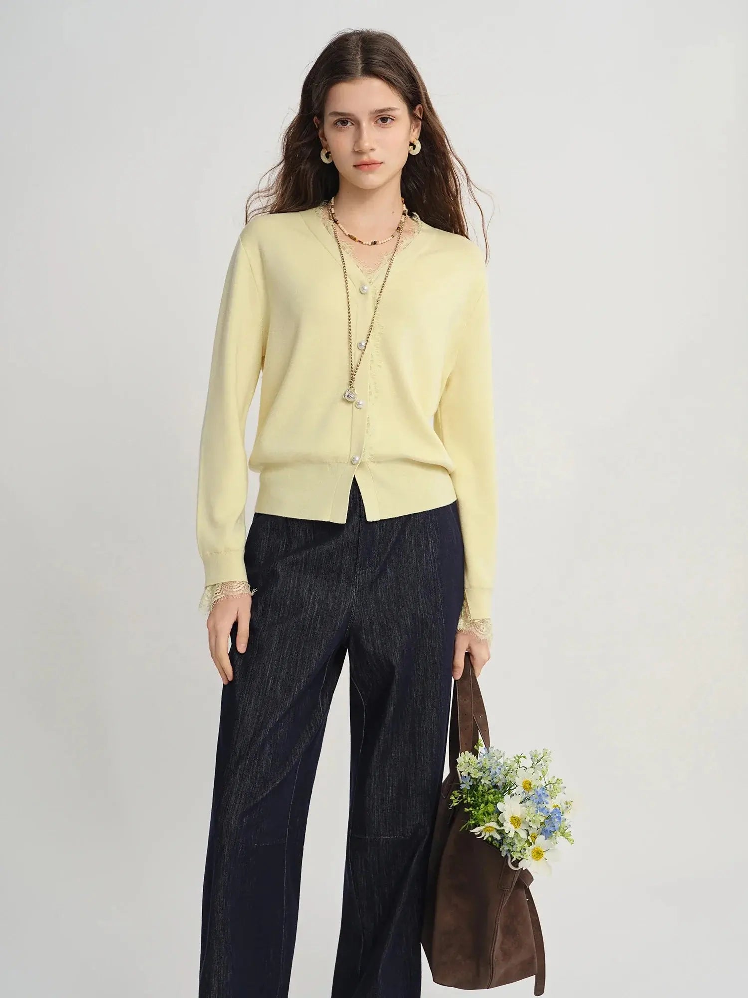 Chic Lace-Trimmed Plus Size Cardigan - Loran
