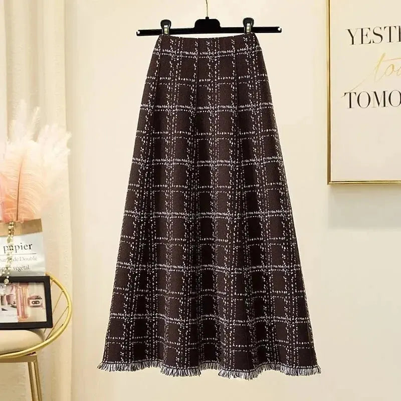 Korean-Style Autumn/Winter Knitted Skirt - Loran