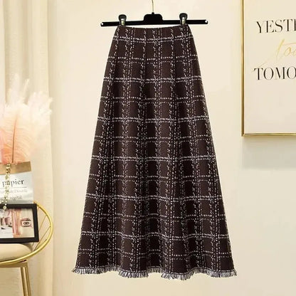 Korean-Style Autumn/Winter Knitted Skirt - Loran