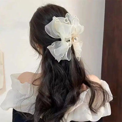 Sweet Reversible Bow Large Hair Claw Versatile Accessory