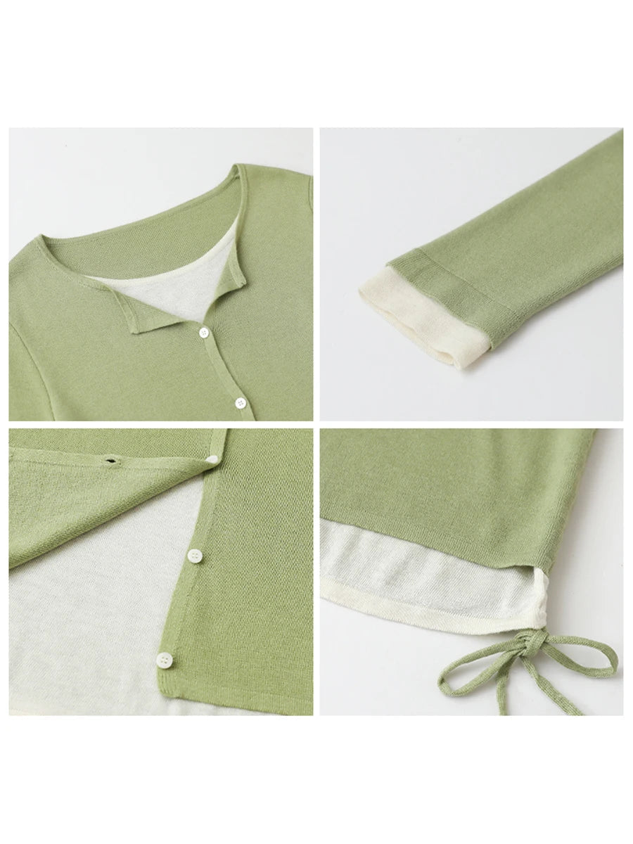 CHIC VEN New Korean Women Sweaters Slim Pullover Design Female Top O Neck Drawstring Waist Knitted Jumpers Spring Summer 2025 Loran