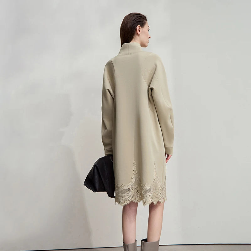 Turtleneck Knit Winter Dress for Women