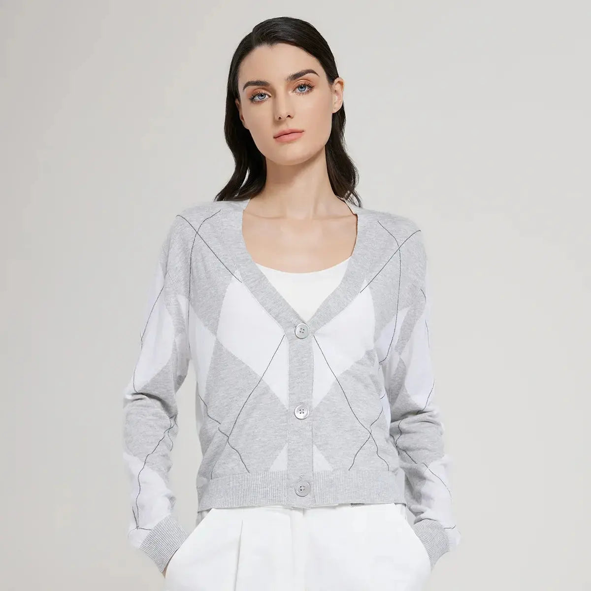 Luxe Silk-Linen V-Neck Cardigan LORAN STORE
