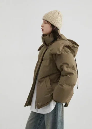 CHIC VEN Women Down Coat Solid Warm Down Jacket New 90 White Duck Down Windproof Hooded Female Overcoat Winter 2023 Loran
