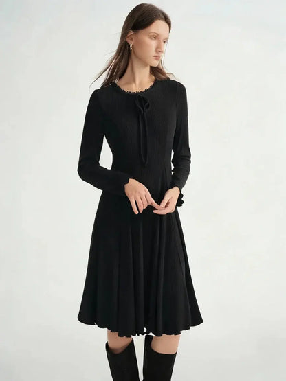 Slim Fit Bodycon Long Dress with Lace - Loran