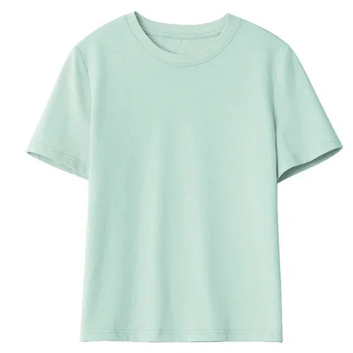 Basic O-Neck Tee Casual Solid Short Sleeve T-Shirt Loran