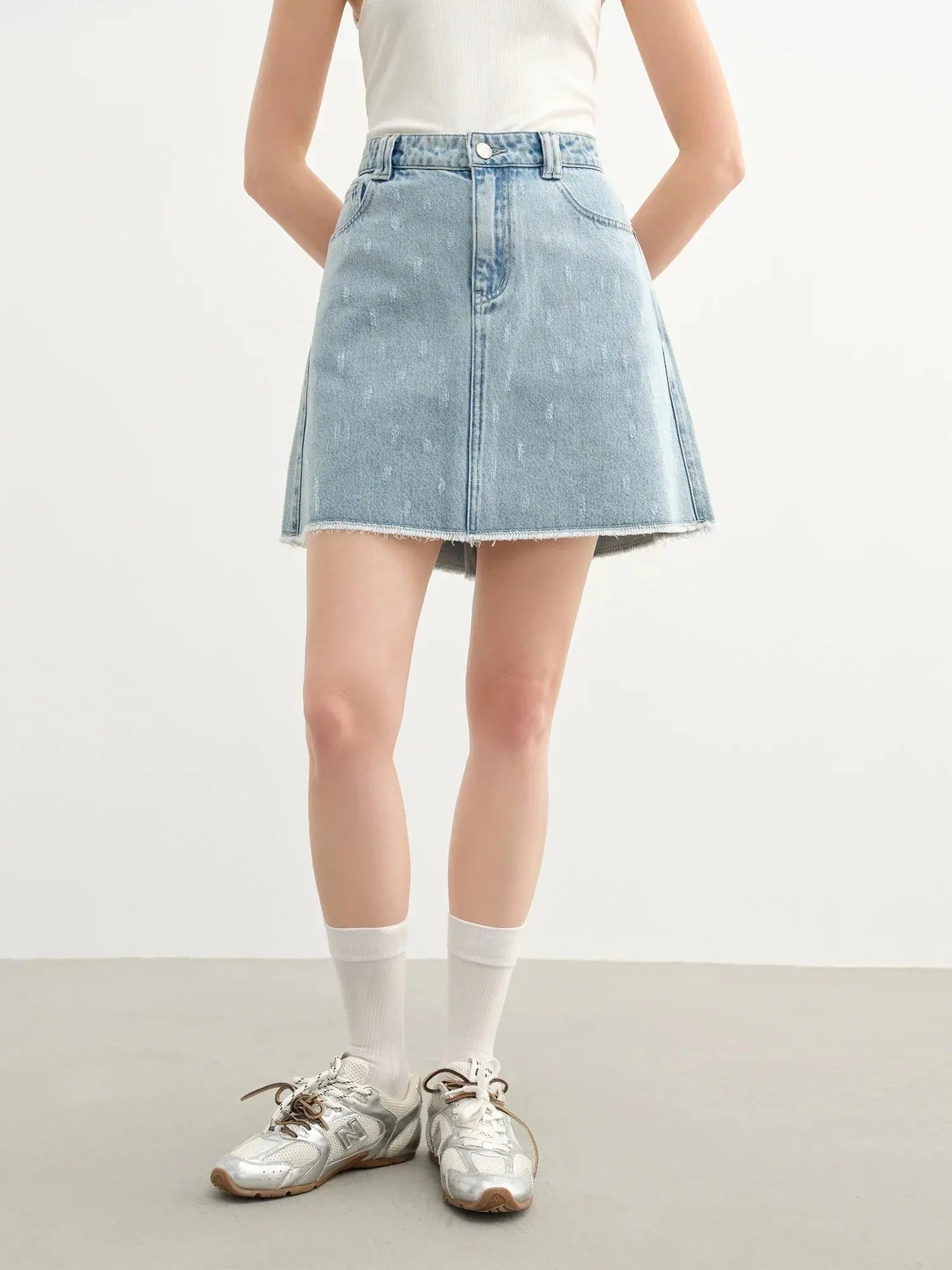 Plus Size High-Waist Denim Skirt LORAN STORE