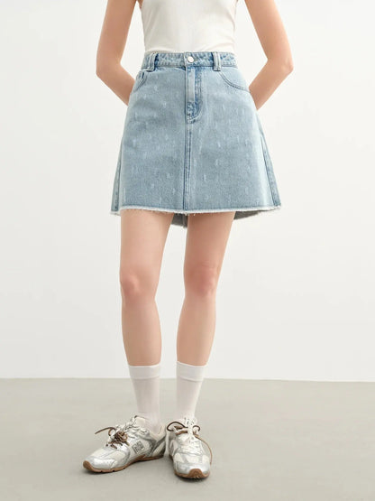Plus Size High-Waist Denim Skirt LORAN STORE
