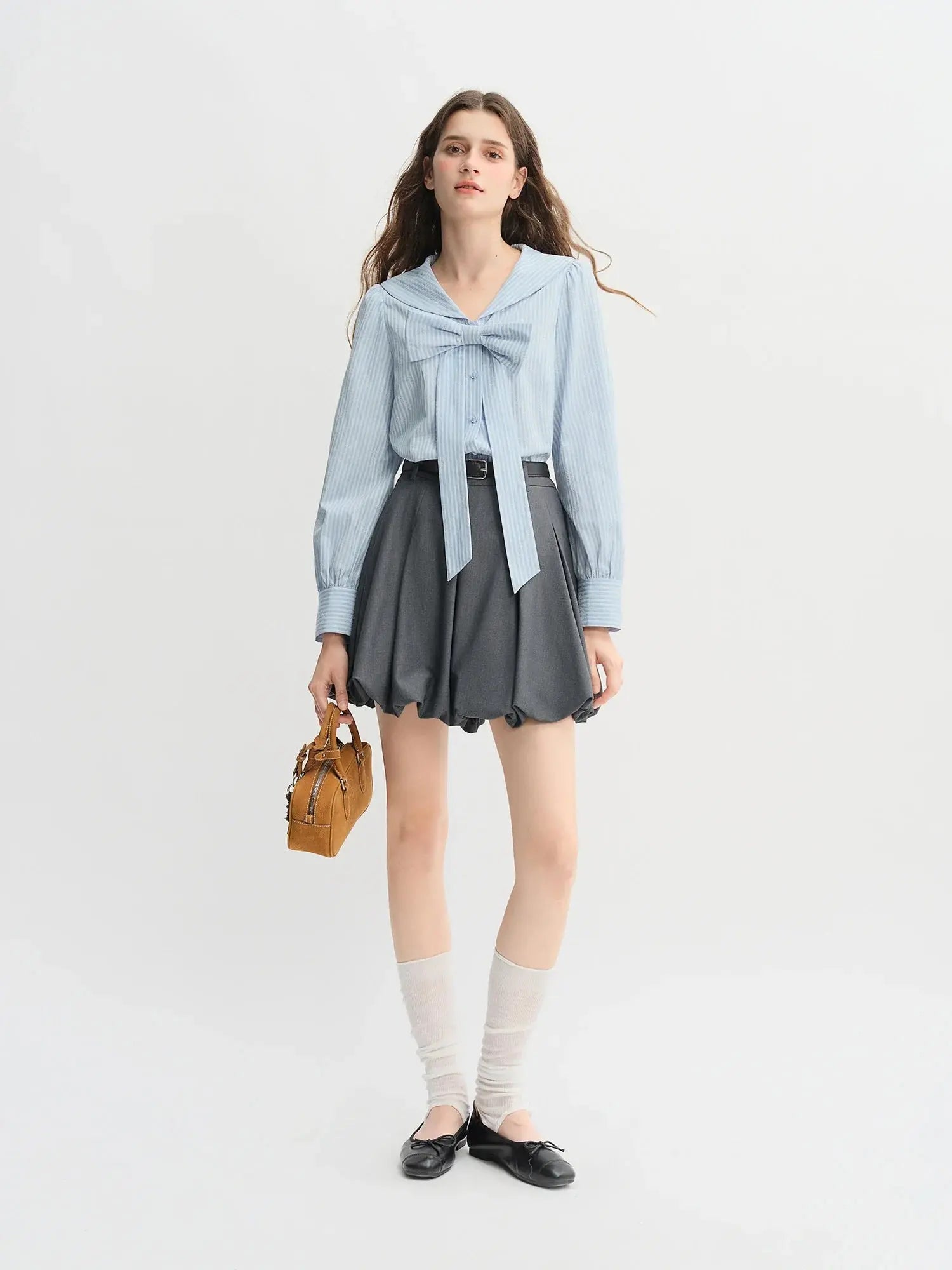 Cozy Chic Plus Size Gray Skirt for Autumn Fashion - Loran