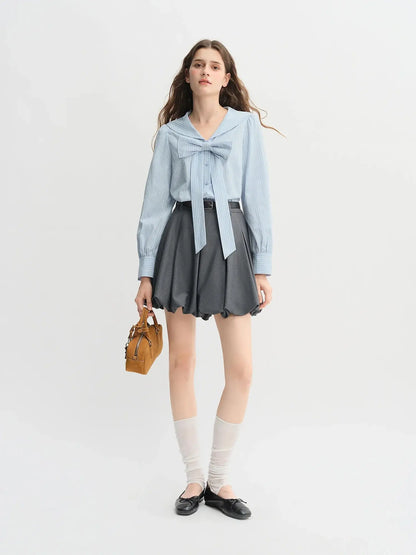 Cozy Chic Plus Size Gray Skirt for Autumn Fashion - Loran