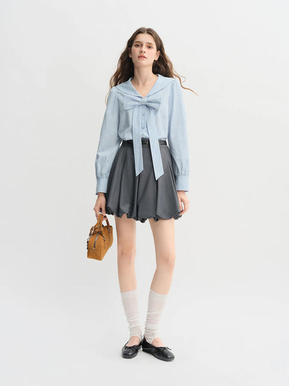 Plus Size Ballet Bud Skirt Chic Gray Autumn Style Loran