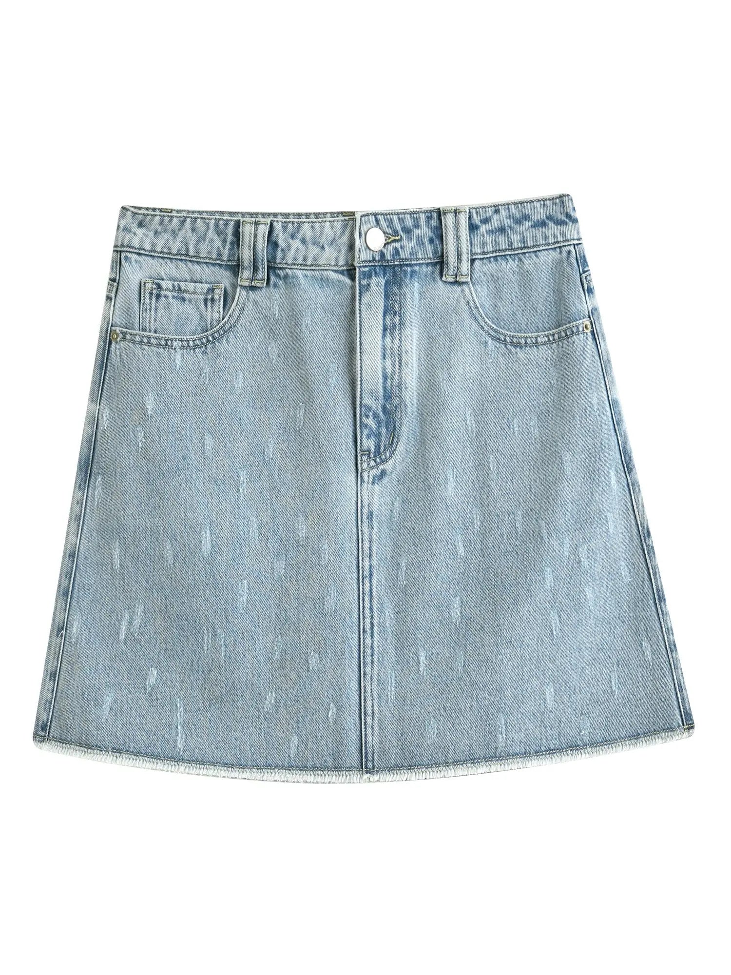 Plus Size High-Waist Denim Skirt LORAN STORE