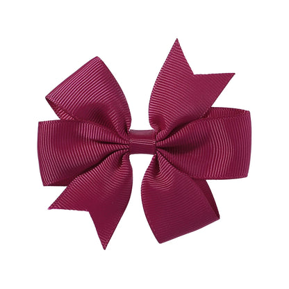 Solid Color Grosgrain Ribbon Hair Bow Clips for Girls