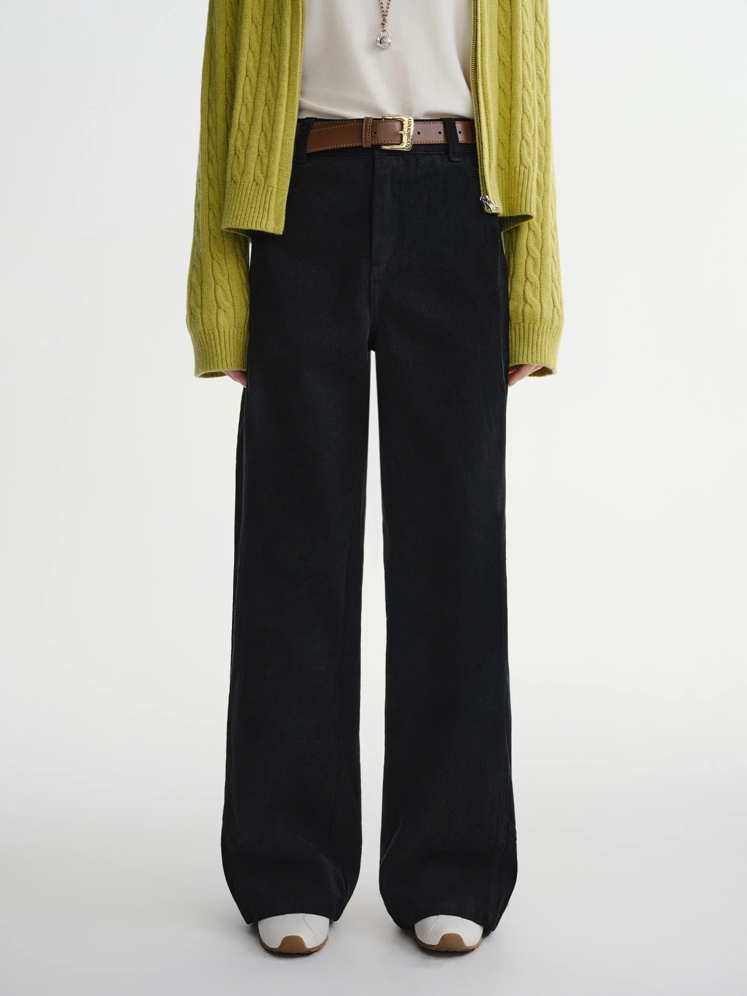 Plus-Size Deconstructivist Workwear Jeans Winter Wide-Leg Loran