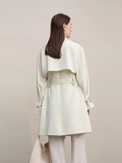 Amii Women's Trench Coat 2026 Spring New Commuter Drop Shoulder Sleeve Double-breasted Coat Women's Loose With Belt Top 12641029 Loran