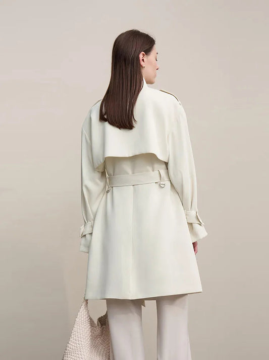 Amii Women's Trench Coat 2026 Spring New Commuter Drop Shoulder Sleeve Double-breasted Coat Women's Loose With Belt Top 12641029 Loran