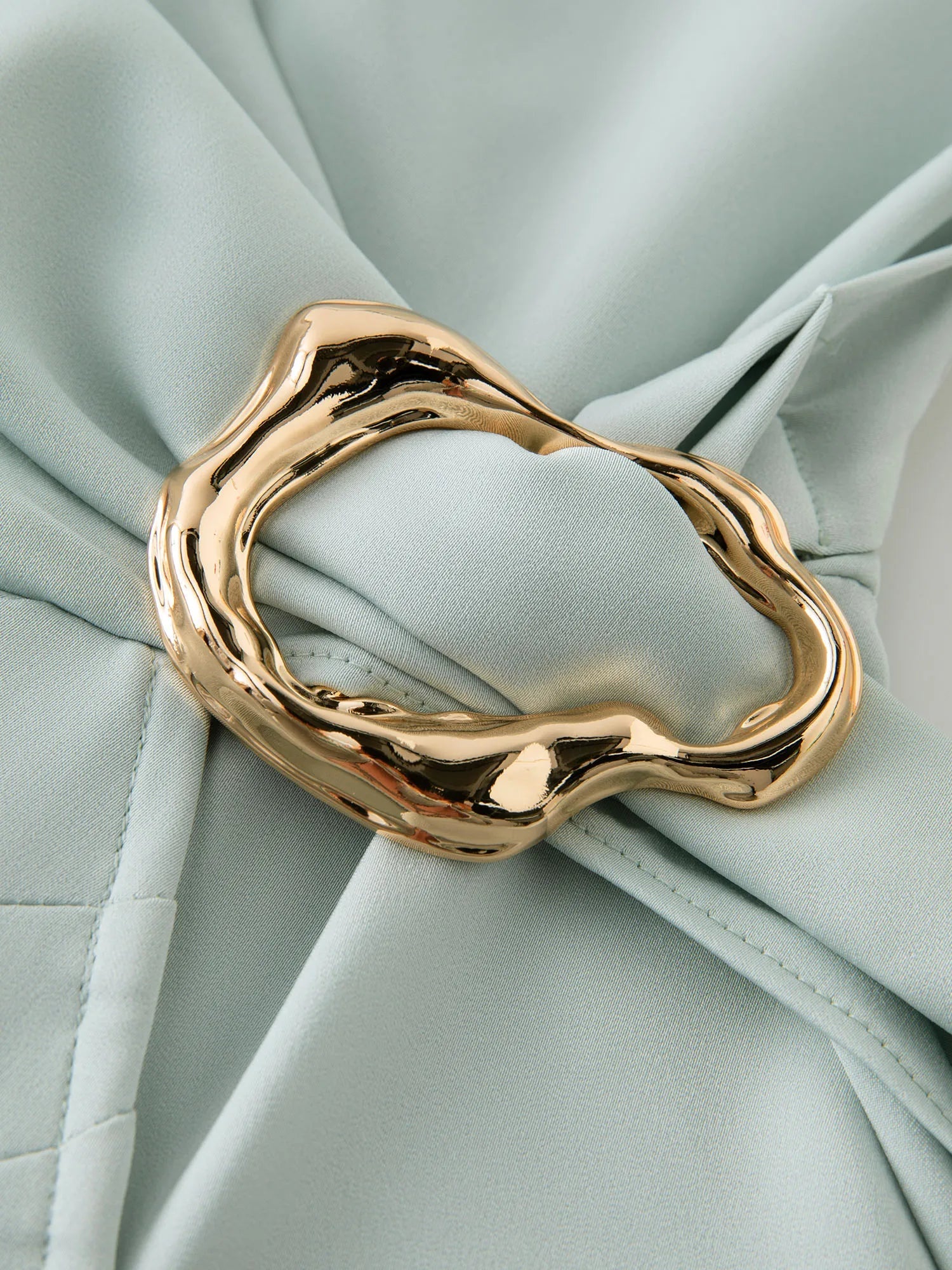 Plus Size Metal Detail Long Dress Spring Fashion Loran