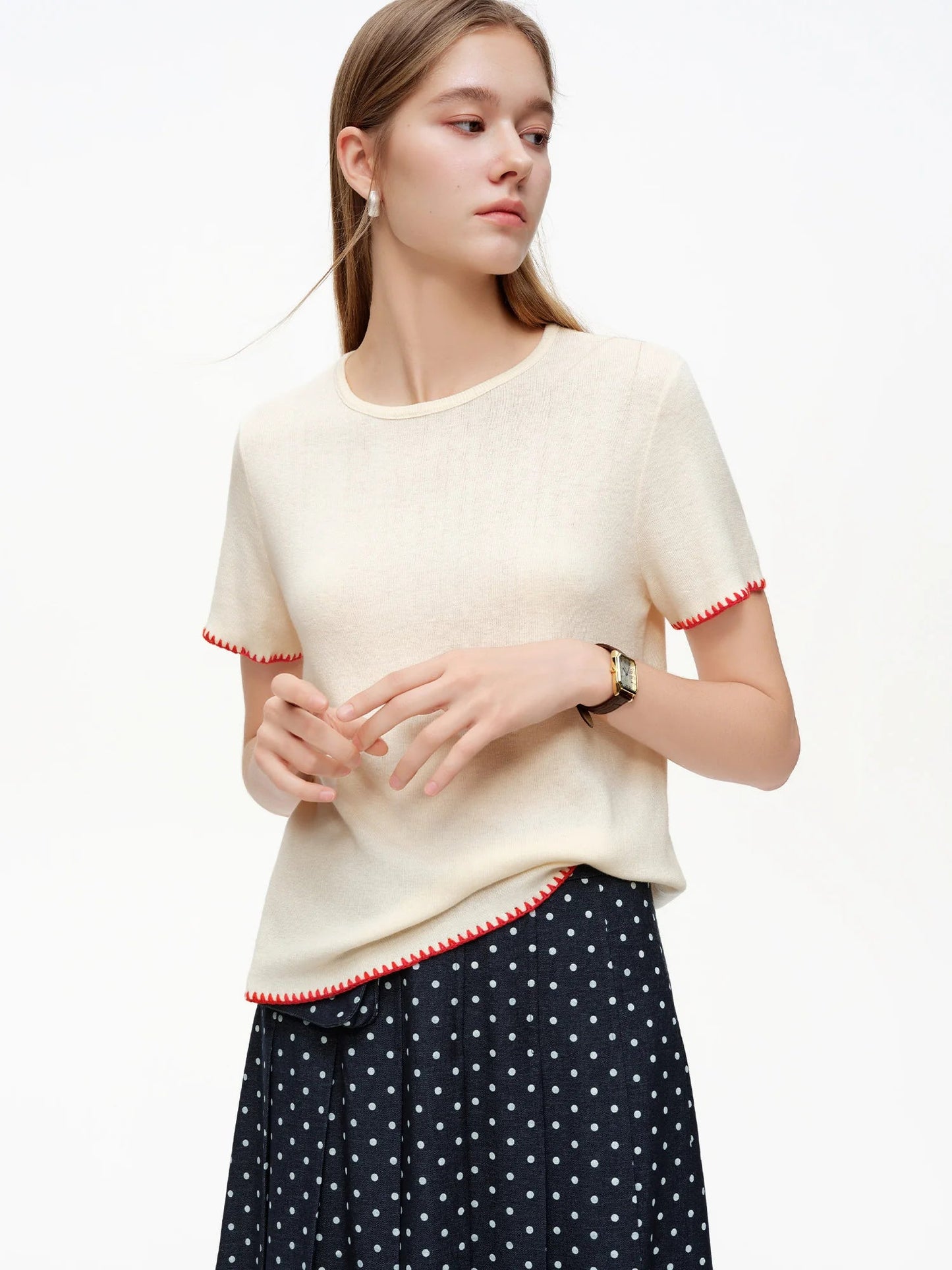 Women's Color-Block Knit 2-Piece Set Spring Fashion Loran