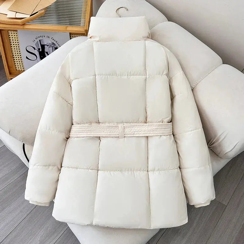 Turn-Down Collar Belted Parka - Loran