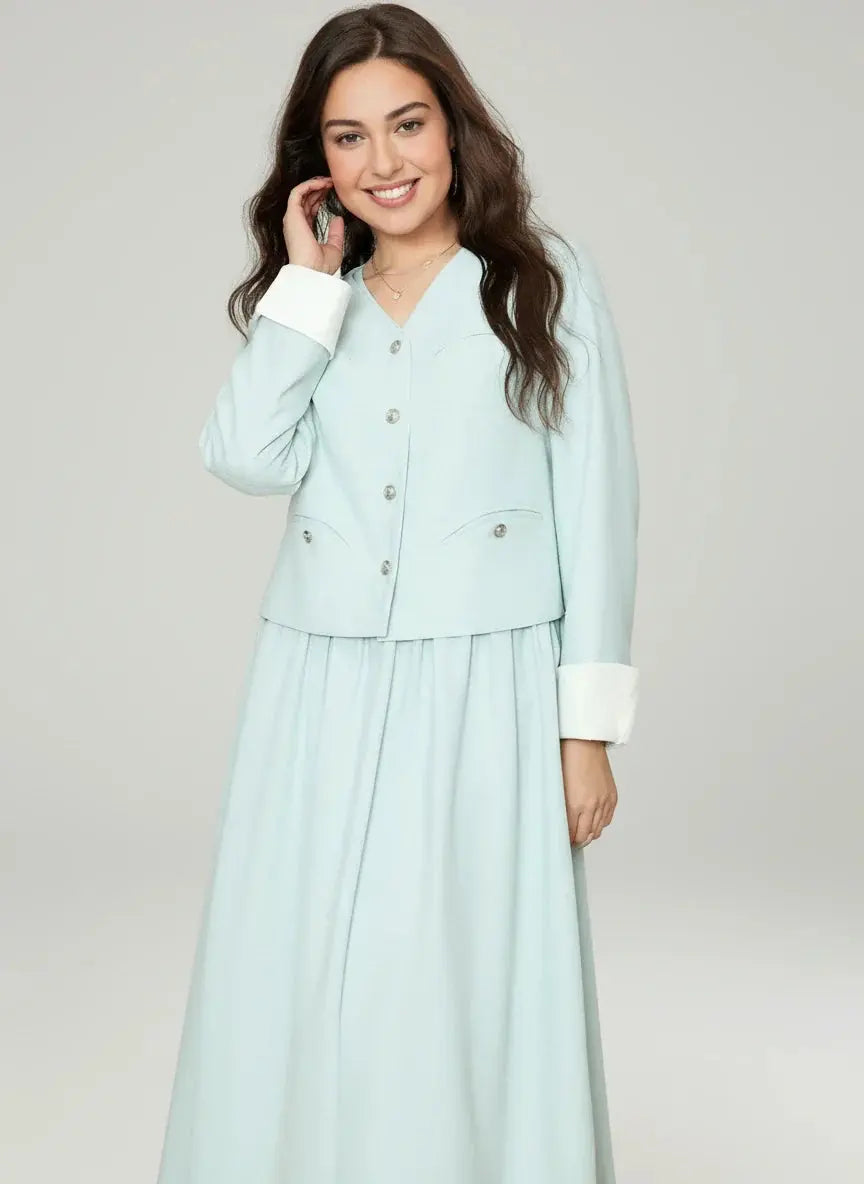 Loose Fit Plus Size Blazer and Dress Set for Work & Casual - Loran