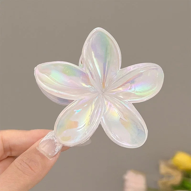Transparent Flower Hair Claws Cute Vacation Clips for Girls