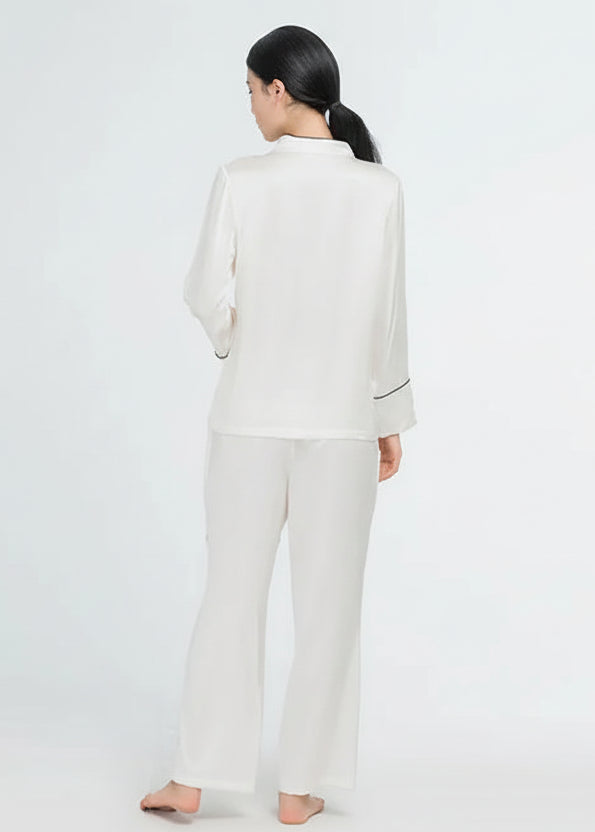Elegant Women's Real Silk Pajamas Long Sleeve Loran