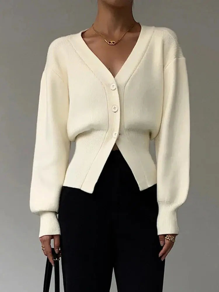 Women's V-Neck Long Sleeve Sweater - Loran