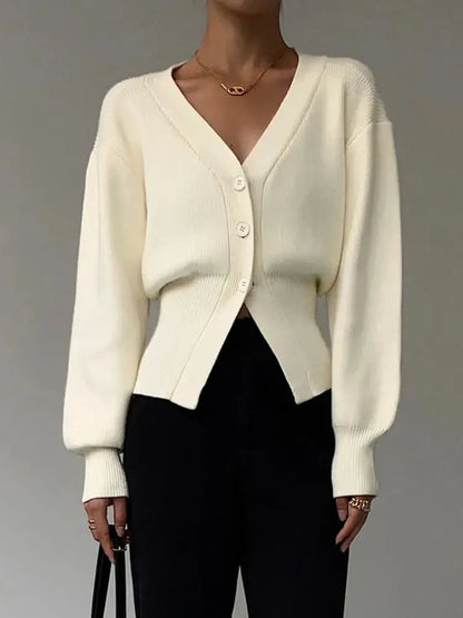 Women's V-Neck Long Sleeve Sweater - Loran