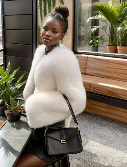 Elegant Imitation Fur Jacket - Loran