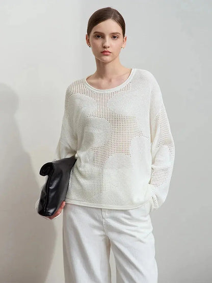 Minimalist Loose Hollow Knit Sweater Loran