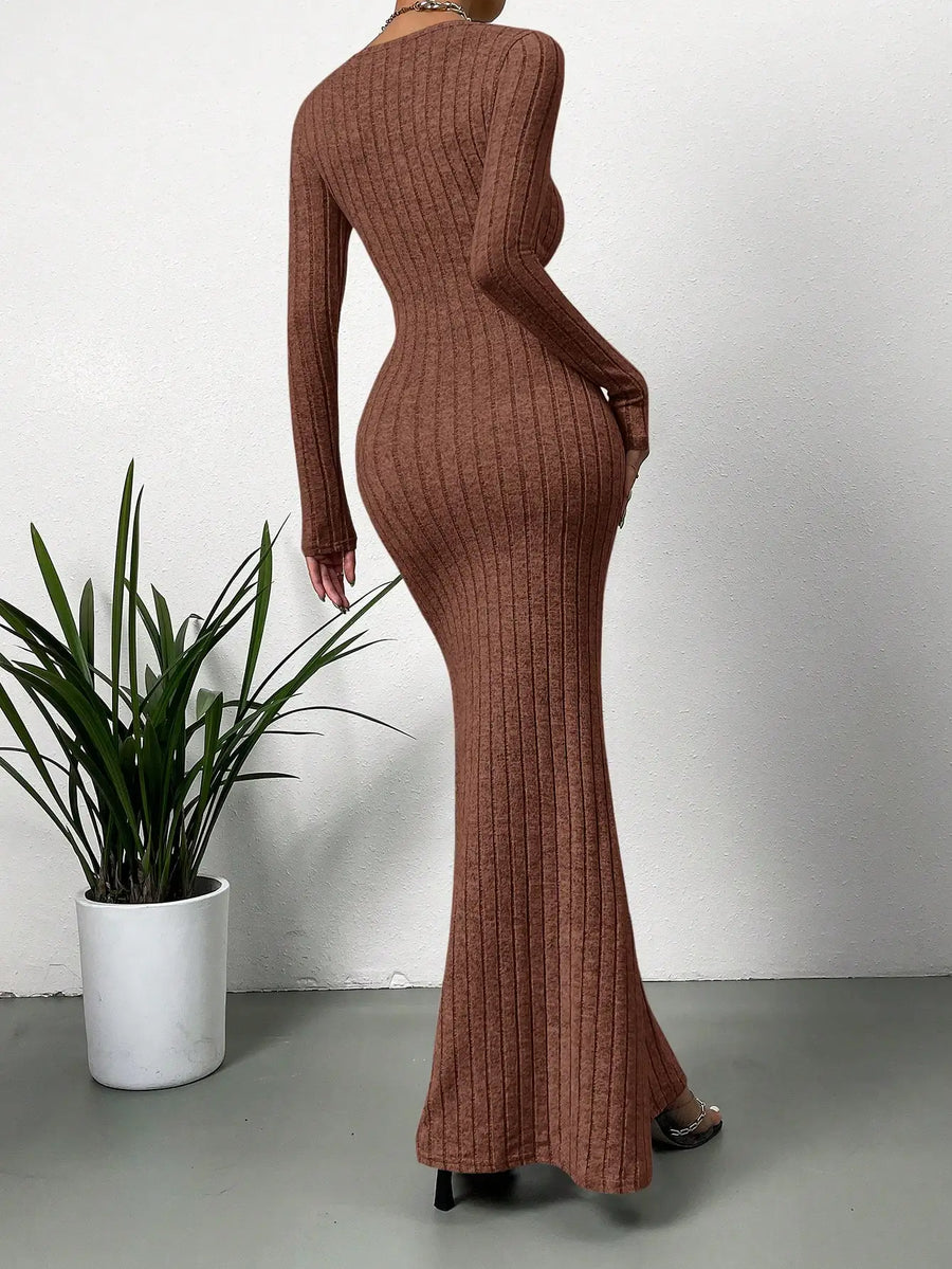 Women's Slimming Square-Neck Knit Dress