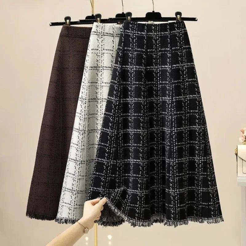 Korean-Style Autumn/Winter Knitted Skirt