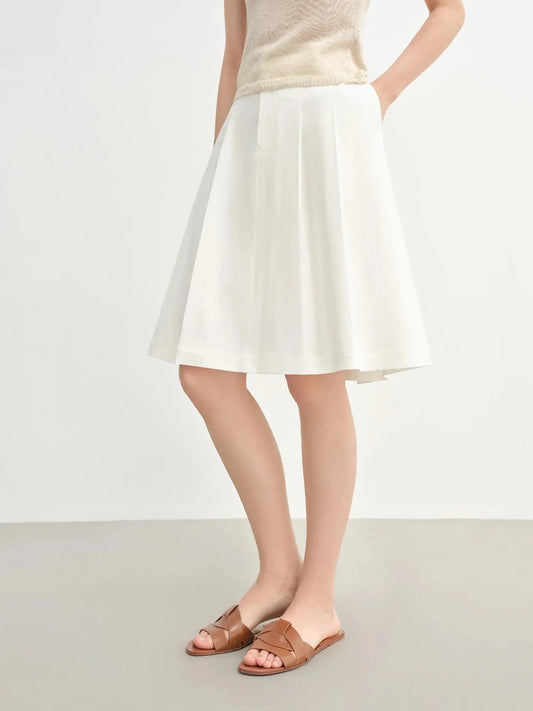Chic French Style Pleated Mini Skirt - Loran