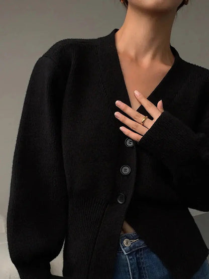 Women's V-Neck Long Sleeve Sweater - Loran