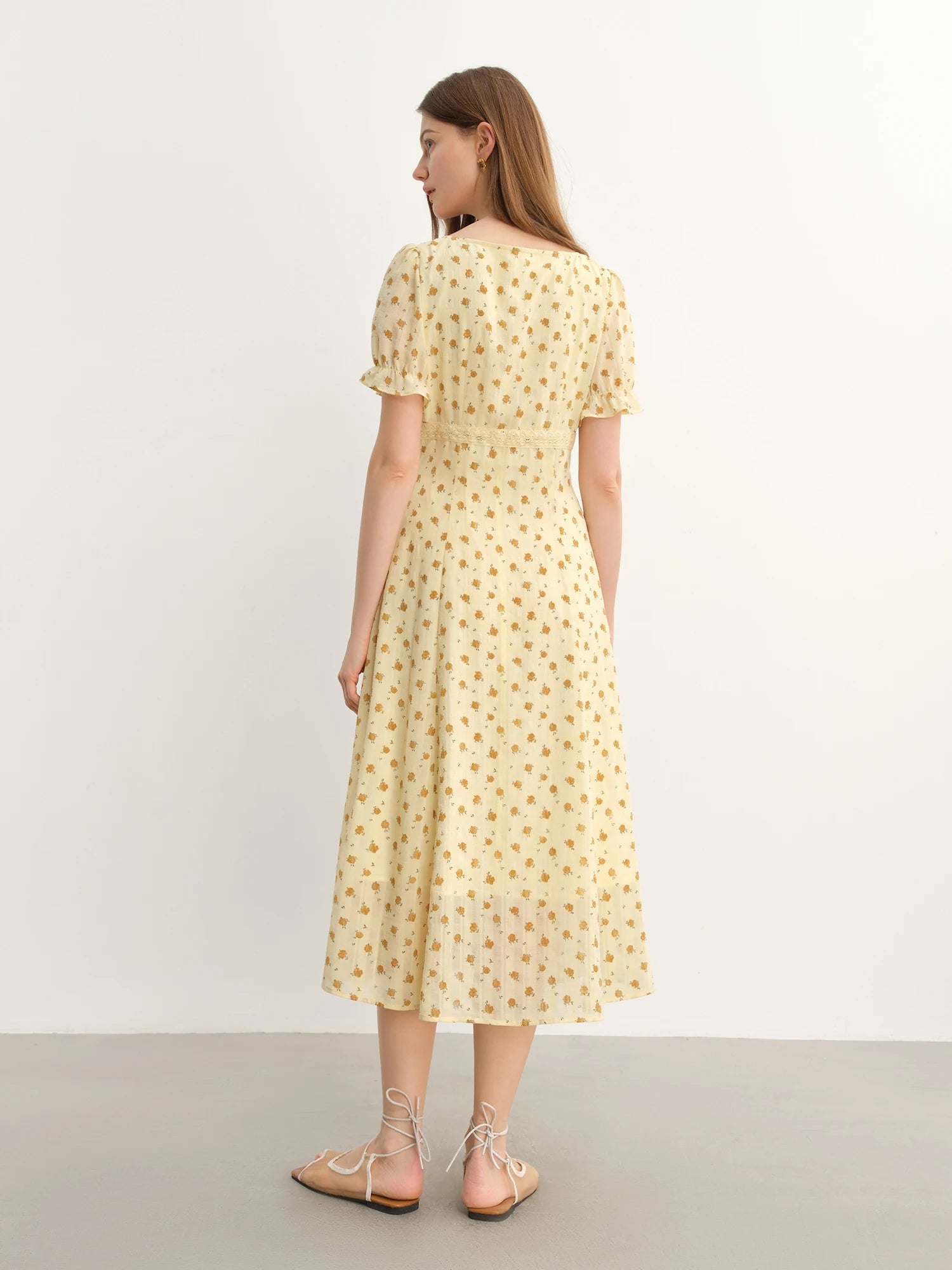 Plus Size Floral Lace Dress Tailored Summer Midi Loran