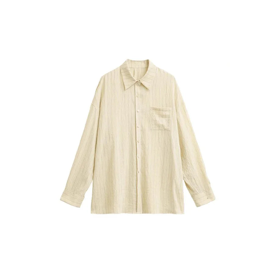 CHIC VEN Women Dress Sets Stripe Shirt Loose Casual Long Sleeve Sunscreen Blouses Camisole V-neck Dresses Spring Autumn 2025 Loran