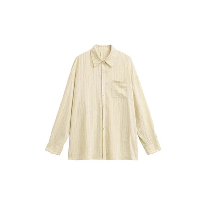 CHIC VEN Women Dress Sets Stripe Shirt Loose Casual Long Sleeve Sunscreen Blouses Camisole V-neck Dresses Spring Autumn 2025 Loran
