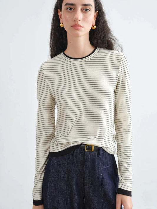 Shop our Women's Retro Stripe Knit T-Shirt. Featuring a petite slim fit and soft knit fabric, this vintage-inspired tee offers a flattering, versatile silhouette.