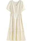 Breathable Linen Tiered Dress for a Flattering Curve