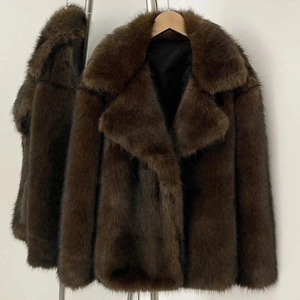 Fluffy Faux Fur Winter Coat - Loran