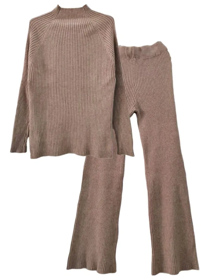Two Piece Set Pullover Sweater Knit High Waist Wide Leg - 3IN SMART Shop  #