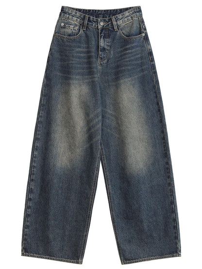 CHIC VEN Korean Women Plus Jeans New Casual Retro Wide Legs Denim Pants Slim Female Trousers Spring Autumn 2025 Loran