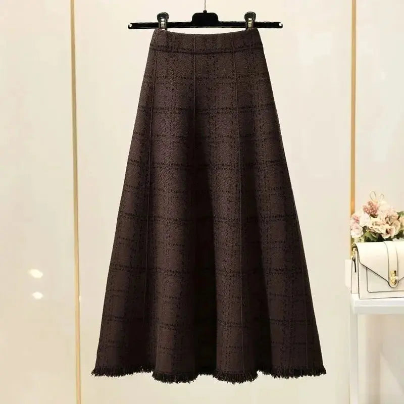 Korean-Style Autumn/Winter Knitted Skirt - Loran