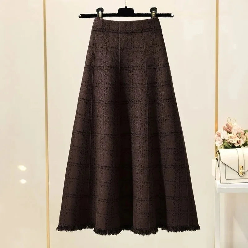 Korean-Style Autumn/Winter Knitted Skirt