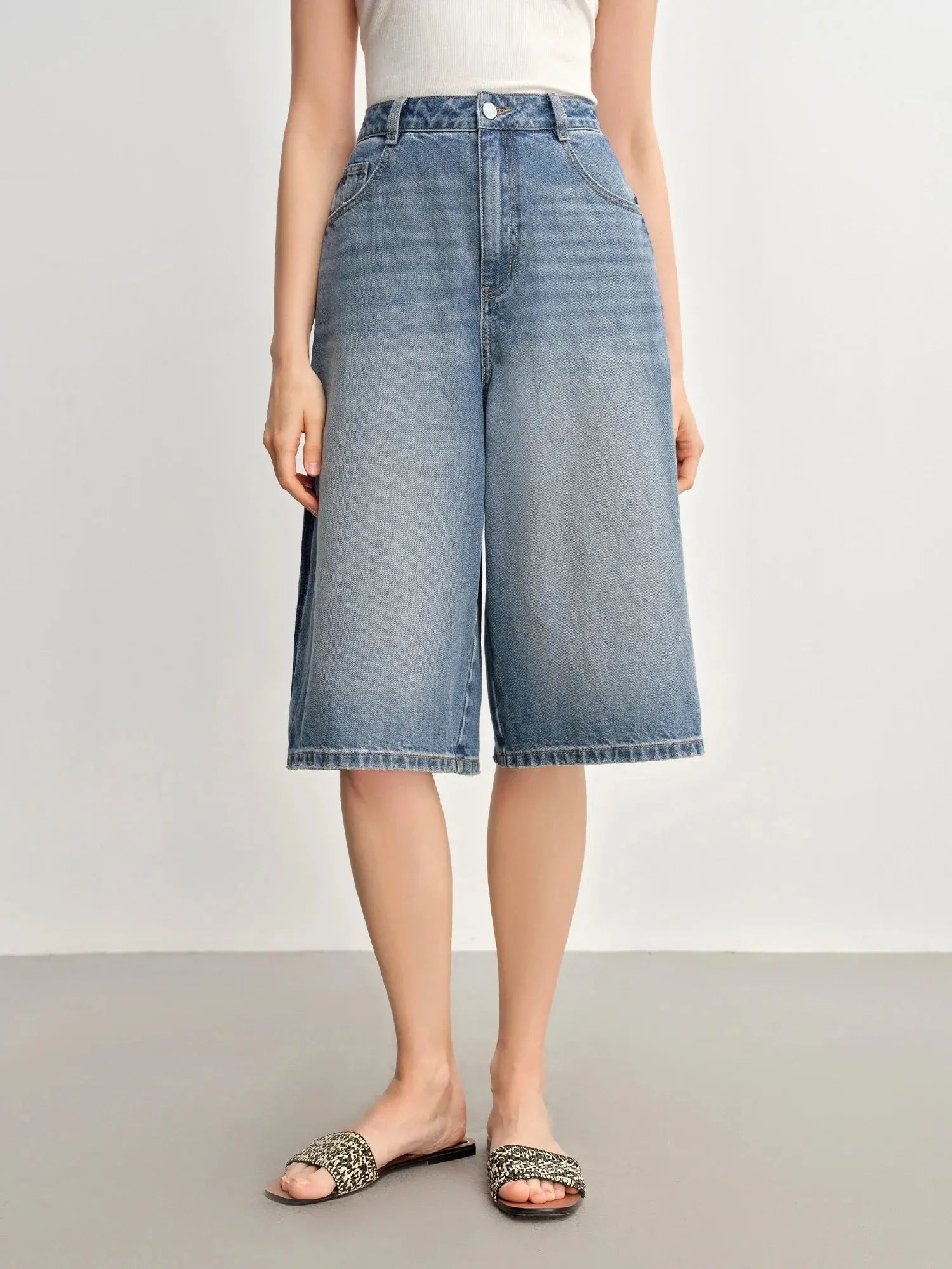 Plus Size High-Waisted Wide-Leg Casual Jeans LORAN STORE