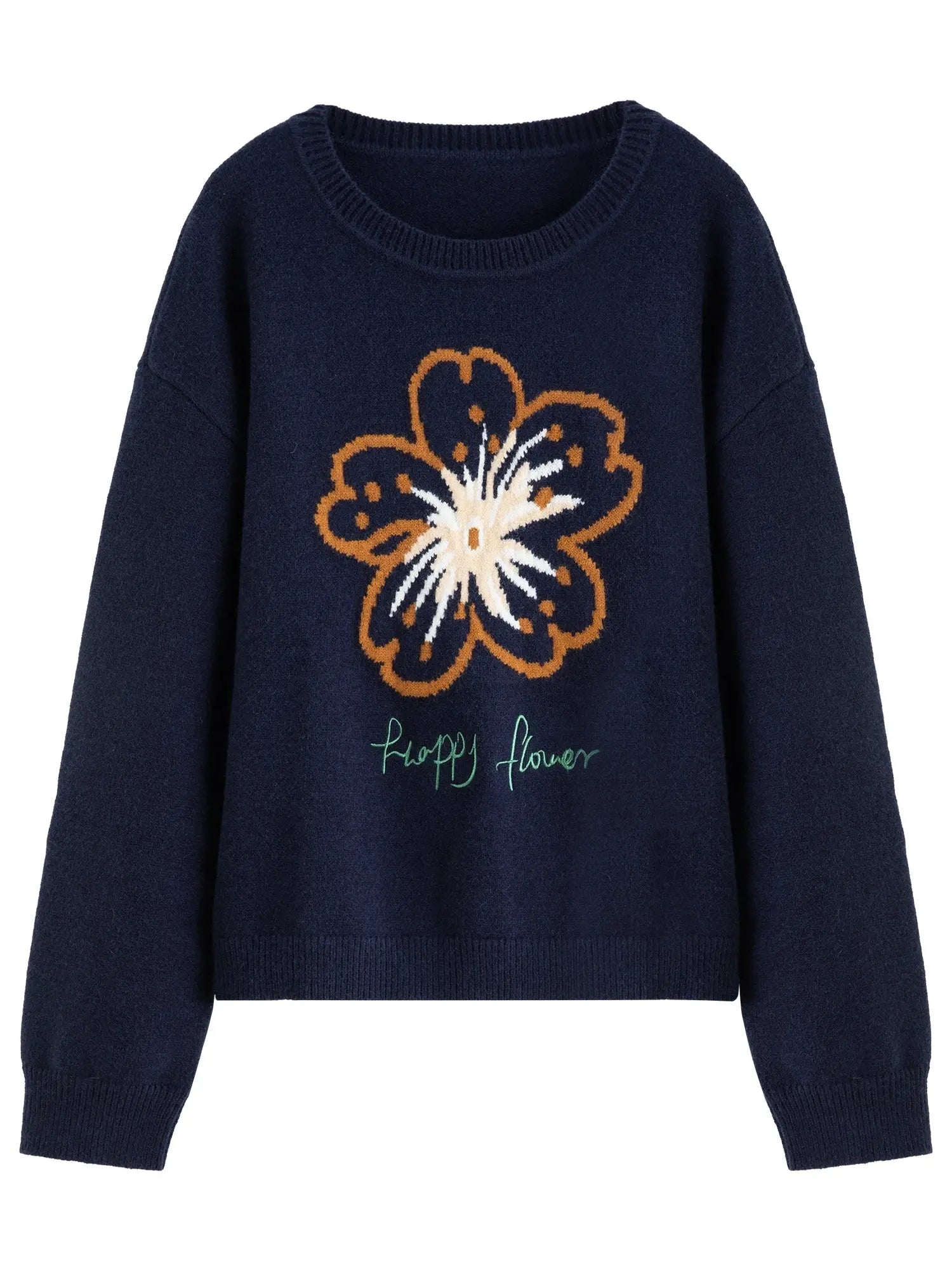 Women's Plus: Floral Knit Winter Pullover - Loran
