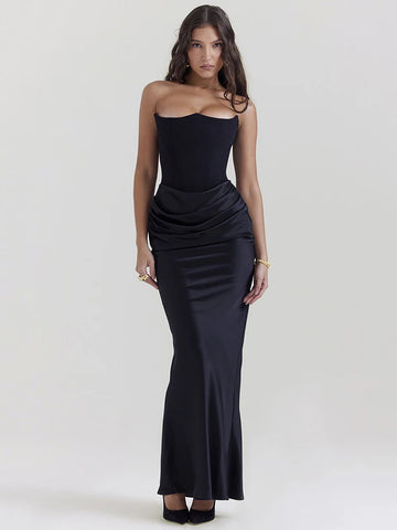 Elegant Strapless Bodycon Sexy Maxi Dress Women - 3IN SMART Shop  #