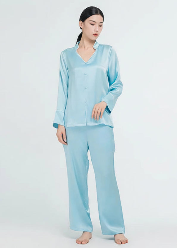 Elegant Women's Real Silk Pajamas Long Sleeve Loran